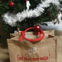 Sac toile de jute rouge